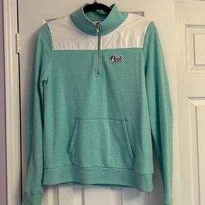 VS PINK Teal Quarter Zip Sweater